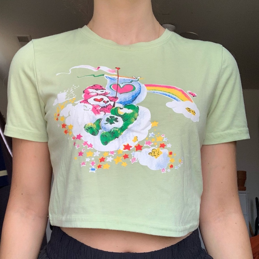 Green Care Bears cropped T-shirt